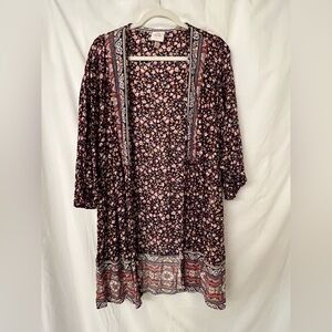 Knox Rose Multicolor Floral Kimono